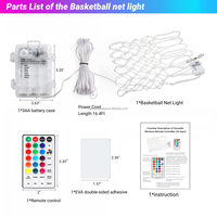 16 couleurs paly at night LED Basketball Hoop Lights Waterproof light up Basketball net Light