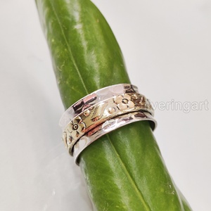 Infinity Spinner Band Bague de méditation Bague de pouce pour femme en argent sterling 925 Fidget Bijoux faits à la main Bague Spinner pour homme de Noël - Product Image 5