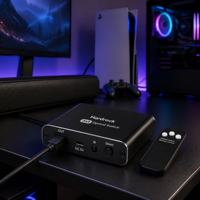 Hardrock 3 In 1 Out TOSLINK Optical Audio Switch untuk Pengaturan Gaming, Kontrol Jarak Jauh IR