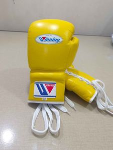 Gants de boxe jaunes en cuir à lacets, design OEM, légers, avec sangle de poignet réglable, imperméables, pour activités de plein air, MMA, à doigts entiers - Product Image 6