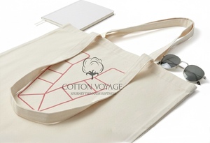 Sacs de courses en coton à longue poignée, légers, réutilisables, en toile, couleur unie, prix bas, à vendre - Product Image 3