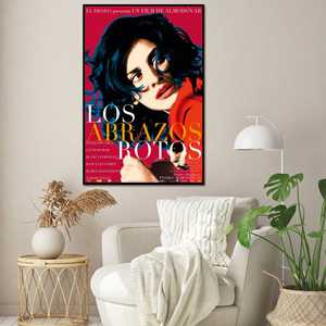 Affiche sur toile de style moderne « Broken Embraces » avec cadre noir pour décoration murale - Product Image 1