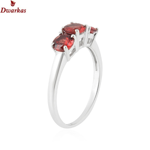 Luxury Exquisite Elegant 925 Sterling <b>Silver</b> <b>Garnet</b> Three Gemstone <b>Ring</b> Classic Style Fine Jewelry for Women for Parties - Product Image 2