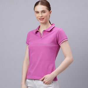 เสื้อโปโลผู้หญิง Fit2Fight คุณภาพสูง สีขาว แขนสั้น เสื้อโปโลสำหรับตีกอล์ฟแบบสั่งทำ เสื้อยืดโปโลสำหรับผู้หญิง - Product Image 4