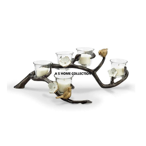 Adorno de vela único de hormigón chapado en oro de 4 piezas de estilo europeo para uso doméstico portavelas - Product Image 5