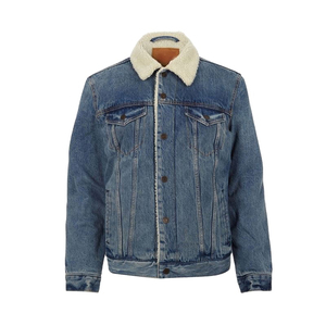 Venta al por mayor Otoño Invierno moda chaqueta clásica de talla grande para hombre chaqueta vaquera gruesa con Cuello de piel - Product Image 6