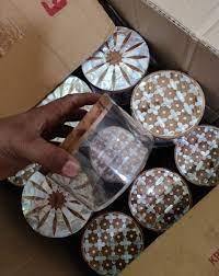 Caja de Regalo de Ramadán, Caja de Madera de Acacia con Incrustaciones de Nácar, Caja para Servir Chocolate, Estilo Árabe, Regalos de Ramadán y Eid - Product Image 6