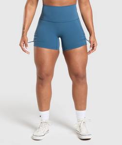 2025 femmes côtelé sans couture en Nylon Gym Biker Shorts Logo personnalisé héritage Logo serré Short taille élastique solide Yoga entraînement court - Product Image 4