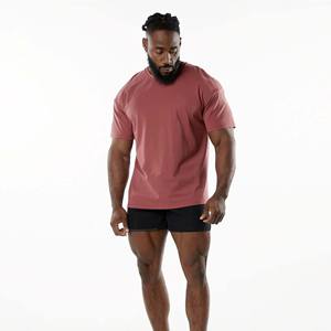 T-shirt unisexe 100 % coton grande taille pour homme, col épais, jersey, coupe oversize, devant uni, épais, respirant, personnalisable - Product Image 4