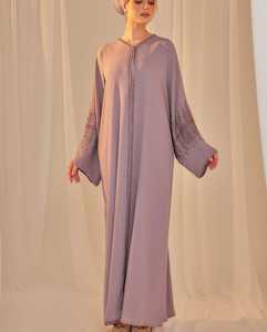 Mujer elegante modesto caro Abaya estola bordado a mano Formal tradicional Dubai vestidos transpirable musulmán tradicional - Product Image 2