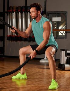 Camiseta sin mangas de algodón para hombre, camiseta de entrenamiento de gimnasio de punto transpirable, ligera, informal, sin mangas, de verano, talla - Product Image 1