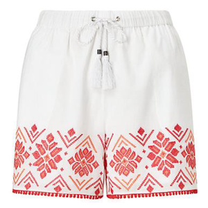 Shorts de Mujer Estilo Bohemio, 100% Poliéster Satinado, Estampado Floral, Cintura con Cordón Ajustable, Transpirables, Corte Recto, Sin Lavado - Product Image 1