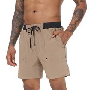 <b>Men's</b> Casual Solid <b>Pattern</b> <b>Swim</b> Trunks Quick Dry Surf Swimwear with Zipper Pockets and Mesh Lining 100% Polyester - Product Image 4
