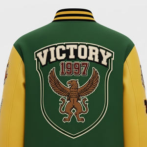 Vestes universitaires pour hommes surdimensionnées avec broderie en chenille Hip Hop Coupe-vent Baseball Veste universitaire pour hommes - Product Image 6