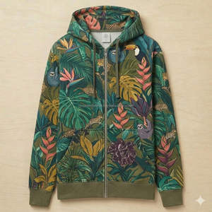 Sudadera con Capucha de Forro Polar 100% Algodón, Estampado de Camuflaje, Manga Larga, 330g, Ecológica, para Hombre, Color y Talla Personalizables, Venta Directa de Fábrica - Product Image 1