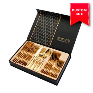 Boîte d'emballage magnétique de vaisselle d'estampage d'or de luxe papier imprimé recto verso entièrement personnalisable pour les cadeaux et l'usage industriel - Product Image 1