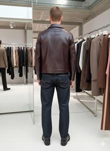 Chaqueta de Cuero de Oveja con Cremallera, Hecha a Mano, Resistente al Viento, de Alta Calidad, Ajustada, Impermeable y Ecológica, Personalizada OEM para Hombre - Product Image 4