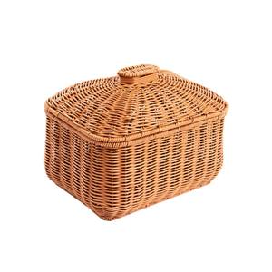 Cesta Organizadora Multifuncional con Tapa de Mimbre de Ratán Ecológico para Verduras de Cocina, Diseño Moderno Hecho en Vietnam - Product Image 4