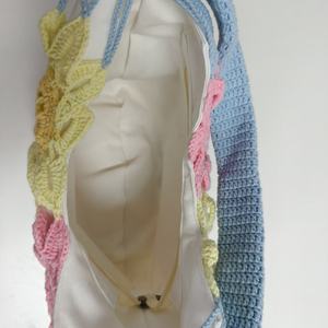 Bolso de Ganchillo Hecho a Mano, Colores Pastel, Diseño Floral, Bolso de Playa de Verano, Bolso de Hombro de Ganchillo, Bolso de Ganchillo Único - Product Image 6
