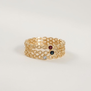 Solid Gold 10K <b>Rhodium</b> Plated Stackable Gemstone <b>Ring</b> for Women | Trendy for Certified Wedding Party Fine Jewelry Thailand - Product Image 6
