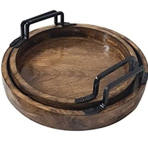 Bandeja de madera con mango de estilo fantástico, bandeja de madera adecuada para desayuno de Hotel y comida de fiesta - Product Image 2