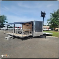 Remorque alimentaire mobile pliable sur mesure, cuisine entièrement équipée pour la vente de kebab, café, crème glacée, hamburgers, tacos et pizzas