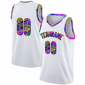 Ensemble de maillots de basket-ball pour hommes en gris avec logo personnalisé, couleur marron, réversible, avec paillettes, sublimation intégrale - Product Image 4