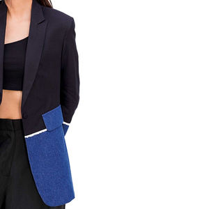 เสื้อเบลเซอร์ทรง 3 มิติ คอวี ติดกระดุมเม็ดเดียว ผ้าขนสัตว์ ทอเนื้อแน่น ไม่ยับ สำหรับผู้หญิงและผู้ชาย สไตล์ลำลองทางธุรกิจ คุณภาพสูง ทันสมัย - Product Image 5