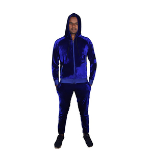 Custom Winter Maternity Solid Velour Velvet Tracksuit Men's Fleece Polyester Hoodie & Sweatpants Two-Piece Jogging Set - Product Image 1