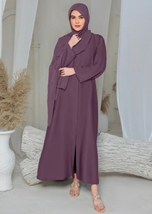 Abahya ทำจากผ้าลินินสำหรับงานปาร์ตี้ของผู้หญิงชุดเดรสผ้าลินินปักตกแต่งด้านบนคอลเลกชันมุสลิมแบบดั้งเดิมของผู้ผลิตโดยตรง - Product Image 6