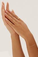 Weicher, geschwungener, geschichteter, gravierter Ring aus 10K massivem Gold – luxuriöser, wasserdichter Statement-Ring für Damen und Mädchen, klassisch, ideal für Festivals