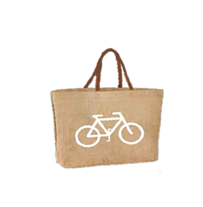 Sacs à provisions en jute fabriqués par le Bengale occidental avec poignée en cuir Design à motif géométrique à la mode - Product Image 2
