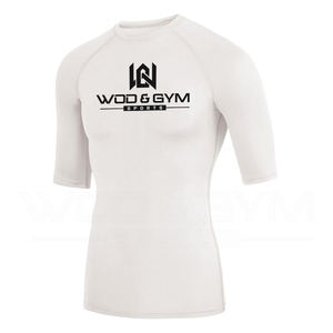 OEM ODM Custom Made 100% Polyester Sport Compression Demi-manches T-shirts de gym respirants pour hommes Vêtements de course d'été - Product Image 1