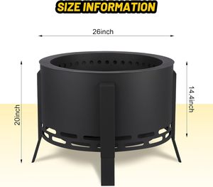 Estufa Portátil Moderna de Metal para Acampar, con Cubierta para Barbacoa, de Leña sin Humo, Duradera, Fácil de Montar y Reforzada - Product Image 2