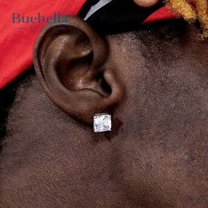 Offre Spéciale BUEBELLA JEWELS 925 Sterling Silver Lab Grown Diamond 18mm Radiant Cut Stud Boucle d'oreille Style Hip Hop pour hommes - Product Image 1
