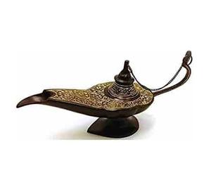 Lámpara de Aladino grabada de latón macizo de alta calidad con acabado dorado, lámpara de Chirag decorativa de mesa de diseño vintage, estilo árabe. - Product Image 5