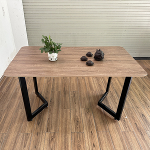 Rectangular 140x80cm <b>Dining</b> <b>Table</b> Iron Legs Minimalist Design Stable Assembled Plywood <b>Extendable</b> for Home Office Use BA68125 - Product Image 4