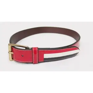 Cinturón de cuero de vaca elegante de longitud personalizada con elegante ostentación y latón/acero para hebilla para fiestas - Product Image 3