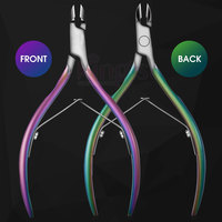 Coupe-ongles professionnels en acier inoxydable de haute qualité, durables, avec logo personnalisé, à ouverture large et courbée pour les cuticules et les ongles.