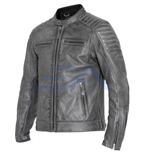 Veste de moto pour homme en cuir respirant, design personnalisé, marque privée, vêtements de sécurité pour le sport, utilisation hivernale - Product Image 2