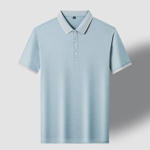 100% polos personnalisés pour hommes en coton biologique avec logo brodé polos d'été T-shirt en piqué doux pour hommes - Product Image 2