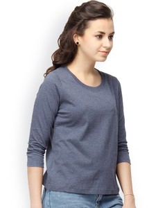 T-shirts pour femmes Street Wear pour femmes à manches longues Logo personnalisé 100% coton T-shirts pour femmes Col rond Confortable Séchage rapide - Product Image 3