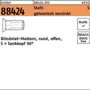 Tuerca Remachable Ciega R 88424 SEKO M5 1.5-3.5 Acero 500 Unidades - Product Image 1