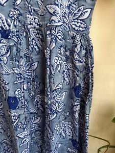 Vestido de Verano Indio de algodón sin mangas para mujer, vestido largo azul con diseño floral estampado a mano, suministro ODM - Product Image 6