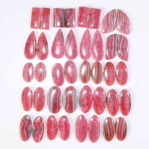 Excelente alta calidad Rosa Rodocrosita piedras preciosas sueltas cabujón par piedras preciosas sueltas cabujón Rodocrosita hacer joyería - Product Image 4