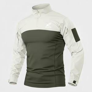 Chemise de compression à manches longues pour homme de haute qualité, respirante, vêtements de sport avec motif uni, 100% coton, nouveau style - Product Image 4