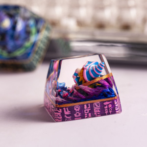 Keycaps Anime Artisan, Keycaps Artisan personnalisés, Keycaps Anime mignon, Green Keycaps, Keycaps Set, Keycaps en bois, cadeau d'Halloween - Product Image 6