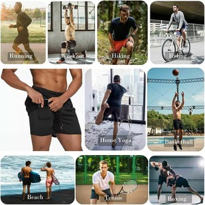 Nouveau short de sport d'entraînement de course à pied 2 en 1 personnalisé séchage rapide avec poche latérale short de basket-ball athlétique pour hommes 100% polyester - Product Image 2