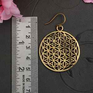 Hot Selling Elegant Gold Filled Ethnic Mandala <b>Hoop</b> Earring 18k Gold Plated Sterling <b>Silver</b> Women's Fashion Weddings Gifts - Product Image 4
