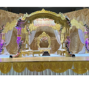 Mandap de Madera para Bodas de Diseño Mayur, Elegante Base de Madera con Diseño de Pavo Real, Decoración de Mandap para Bodas, Mandap de Pavo Real para Bodas Grandes, Nueva York - Product Image 1